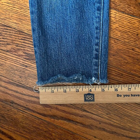 Levi's Women's 25 White Oak Cone Denim Raw Hem Slim Fit Blue Jeans - Picture 10 of 12